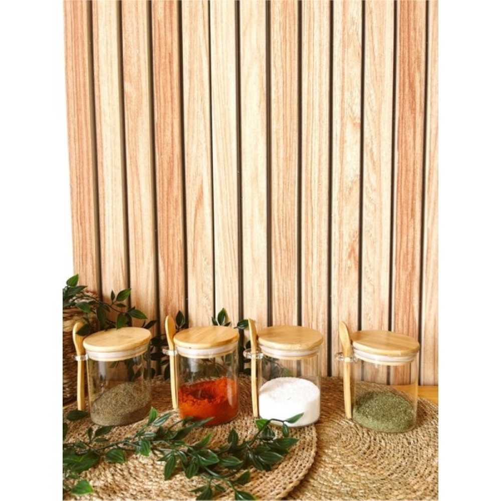 Kai Home Bambu 4 Lü Vakum Kapaklı Kaşıklı Baharatlık Baharat Setleri & Baharatlıklar Fiyatı