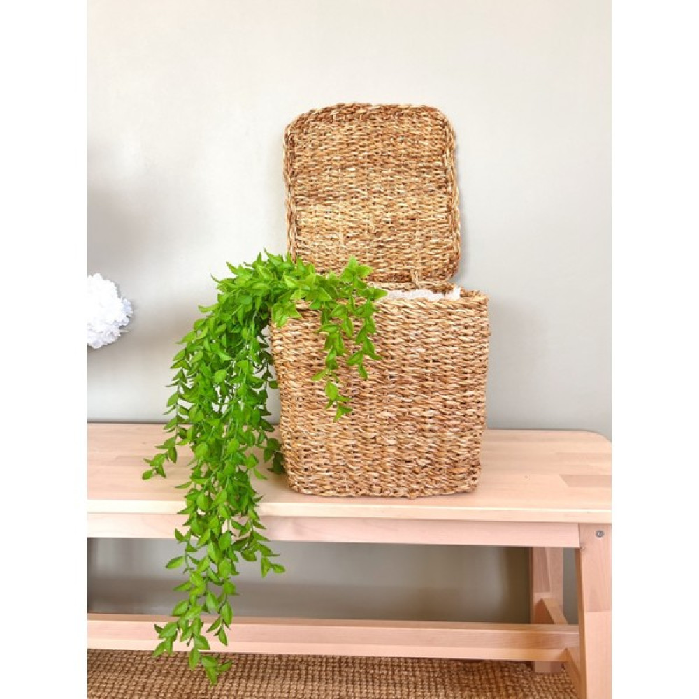 Kai Home Hasır Kapaklı Derin 25X25X24CM Kare Düzenleyici/sepet/organizer Sepet Fiyatı
