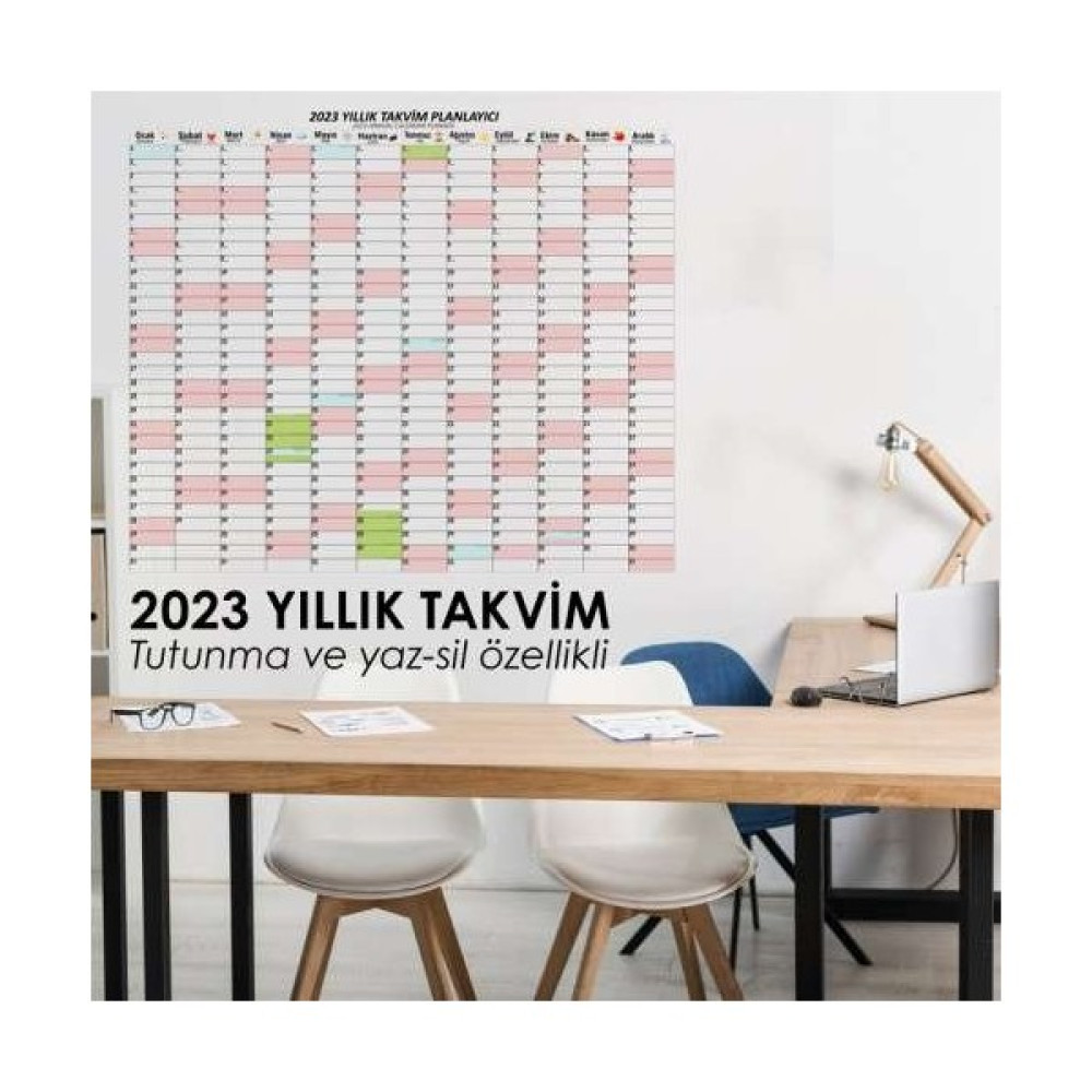 Kaizen Market Manyetik Yapışkanlı Yıllık Program Planlayıcı 2023 - Renkli Yazı Tahtası Kalemi Fiyatı