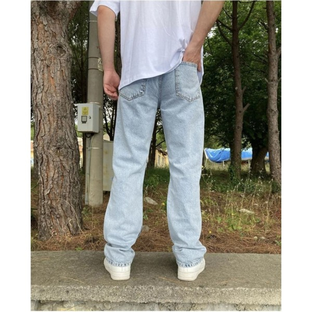 Kaizer Denim Dizi Yırtık Baggy Pantolon Buz Mavi Erkek Pantolon Fiyatı