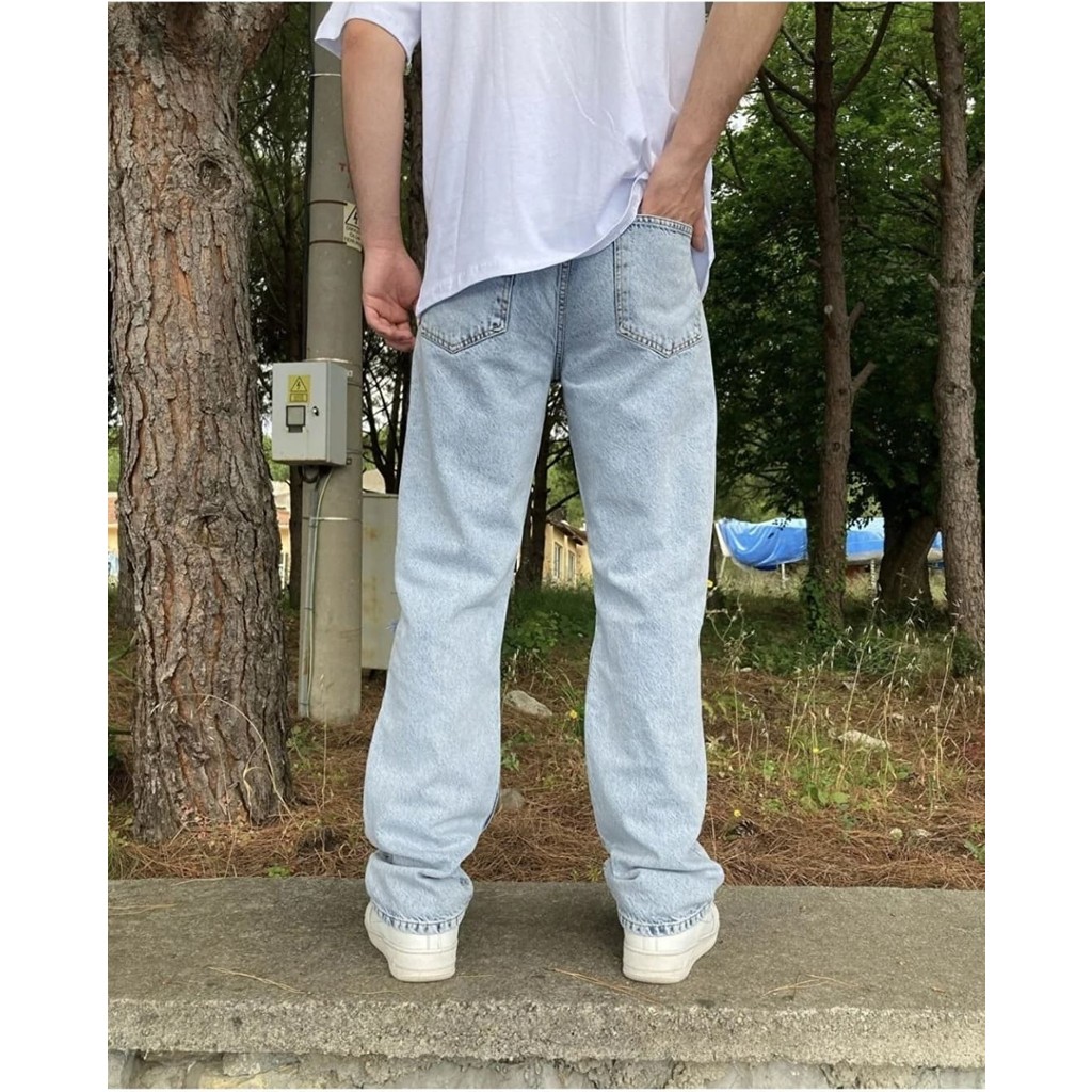 Kaizer Denim Dizi Yırtık Baggy Pantolon Buz Mavi Giyim & İç Giyim Fiyatı