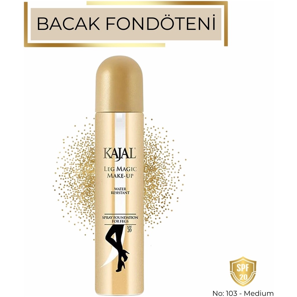 Kajal Sprey Bacak Fondöteni No:103 75 ml - Suya Dayanıklı Cilt Tonu Eşitleyici Spray On Leg Foundation - 103 Diğer Fiyatı