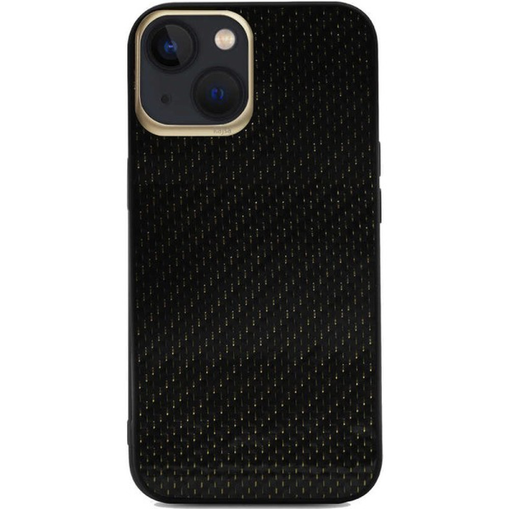 Kajsa Apple iPhone 13 Kılıf Kajsa Carbon Fiber Collection Arka Kapak - Gold Cep Telefonu Kılıfı Fiyatı