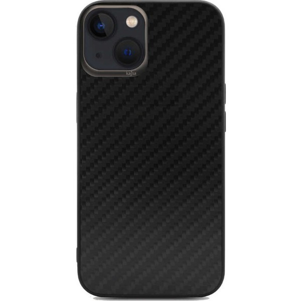 Kajsa Apple iPhone 13 Kılıf Kajsa Carbon Fiber Collection Arka Kapak - Siyah Cep Telefonu Kılıfı Fiyatı