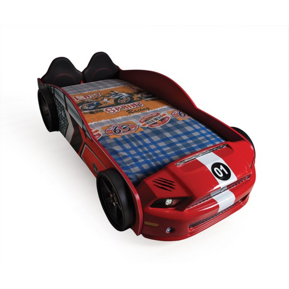 Kaju Mobilya Kaju Muscle Kırmızı Full Arabalı Yatak - 90 x 190 cm Karyola Fiyatı