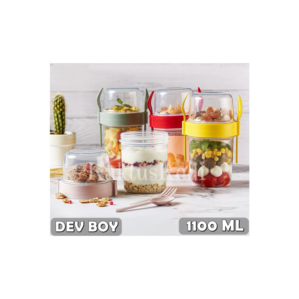 KaktüsKedi Dev Boy 4 lü Set Meyveli Yoğurt Kabı - Yemek Saklama Ve Müsli Kabı Saklama Kapları Fiyatı