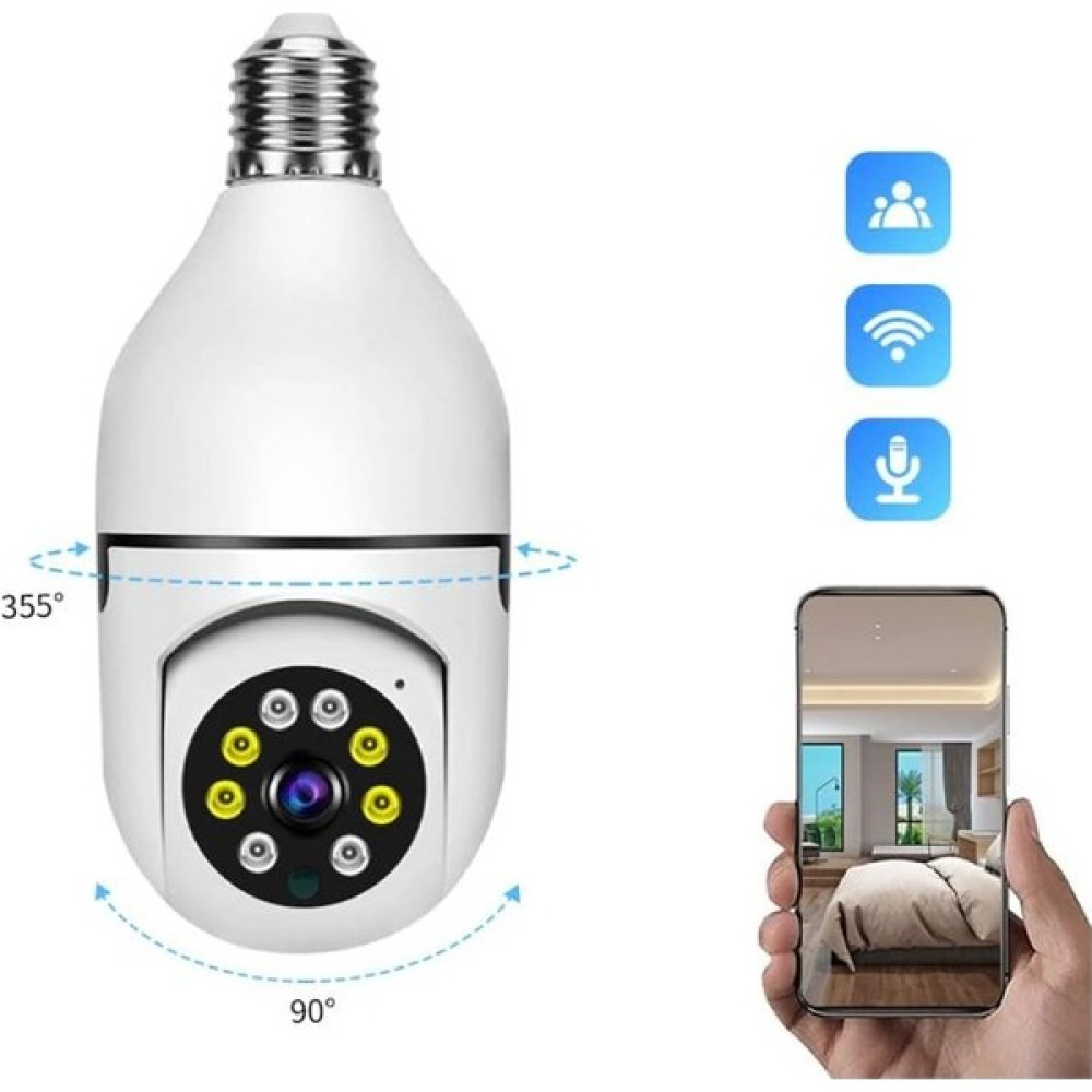 Kakusan Ampul Wifi Kamera Hem Lamba Hem Kamera 1080 Full Hd Balık Gözü Panoromik Bebek Kamerası Fiyatı