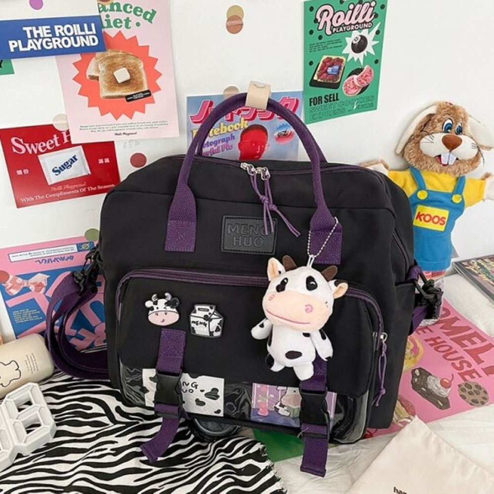 Kalavika Kadınlar Sevimli Inek Sırt Çantası Kadın Öğrenci College Schoolbag Kız Rozet Çok Fonksiyonlu Sırt Kawaii Bayanlar Naylon Çanta Dwaterproof... Okul Çantası Fiyatı