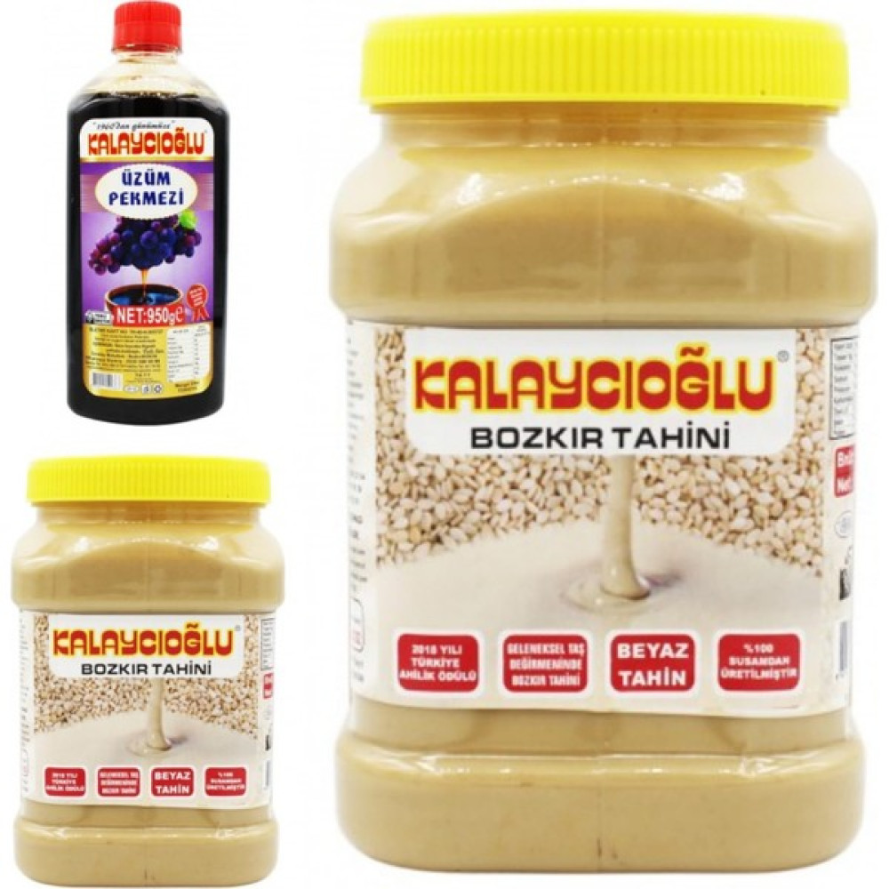 Kalaycıoğlu Bozkır Tahin Merkezi Beyaz Tahin 935GR X2 - Üzüm Pekmezi 950 gr - 2,9 kg Diğer Fiyatı