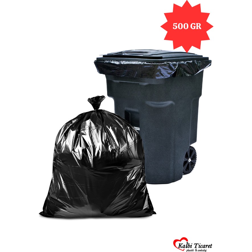 Kalbi Ticaret Kalın Çöp Torbası 500 gr x 1 Rulo Siyah Çöp Poşeti 80x110 cm Jumbo Endüstriyel Çöp Torbası Çöp Poşetleri Fiyatı