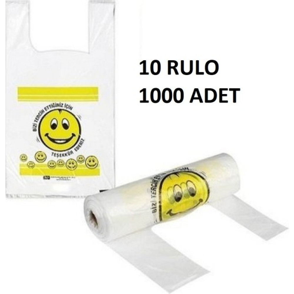 Kalbi Ticaret Rulo Poşet Gülenyüz Baskılı Poşet Büyük Boy 100'LÜ x 10 Rulo Mutfak Sarf Malzemeleri Fiyatı