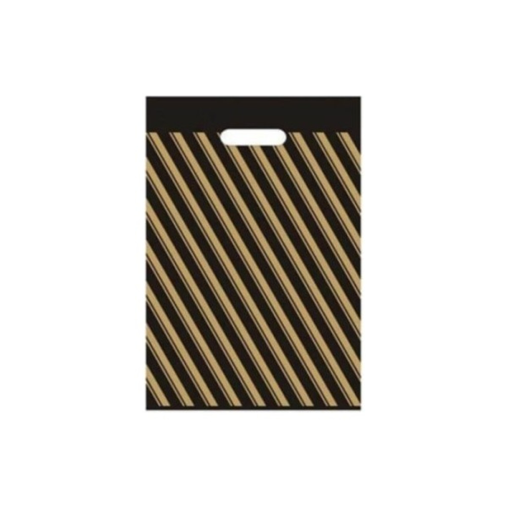 Kalbi Ticaret Siyah Takviyeli Mağaza Poşeti 50 Adet (No 2) 26x38 cm Çizgili Diagonal Poşet Mutfak Sarf Malzemeleri Fiyatı