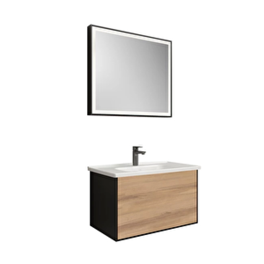 Kale Banyo Mood 80cm Set(lvb Dlp+lvb+ayn) Mat Si̇yah/pasi̇fi̇k A Banyo Dolabı / Mobilyası Fiyatı
