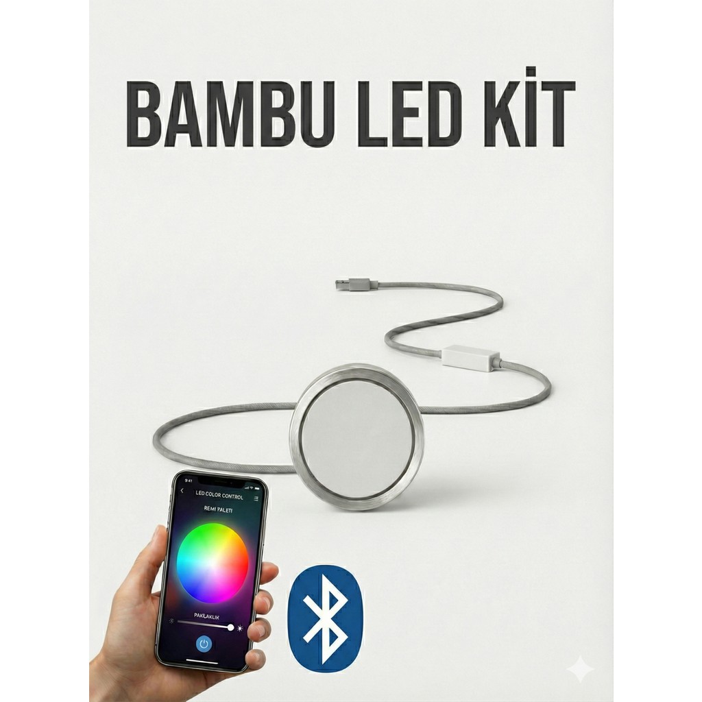 Kaled Bambu Lamp LED Kit Yükseltilmiş Özel Versiyon Argb Pixel LED Uygulama Destekli - 1 - Renkli Diğer Fiyatı