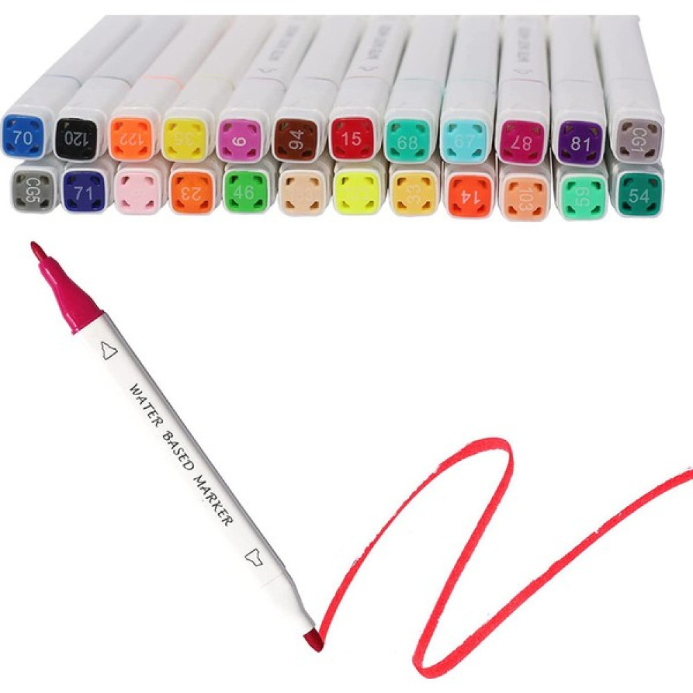 Kalesi 24 Adet Çift Uçlu Renkli Artist Marker Kalem Seti - Beyaz (Yurt Dışından) - Marker Pen - 15x7x5cm Fosforlu Kalem Fiyatı