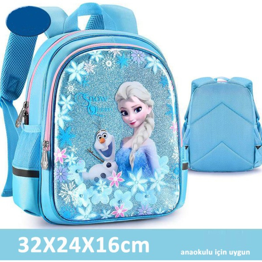 Kalesi Elsa Figürlü Sırt Çantası - Mavi (Yurt Dışından) Unisex Çanta & Cüzdan ve Seyahat Çantaları Fiyatı
