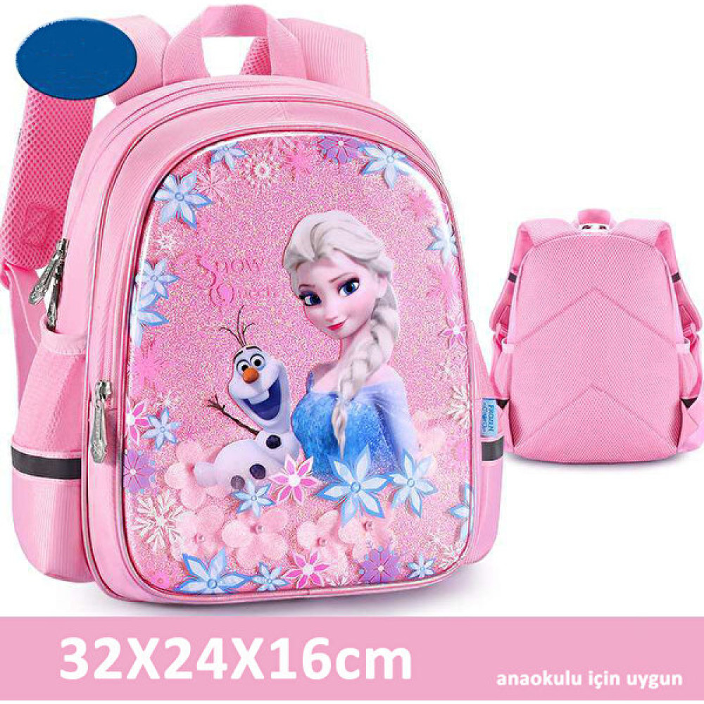 Kalesi Elsa Figürlü Sırt Çantası - Pembe (Yurt Dışından) Unisex Çanta & Cüzdan ve Seyahat Çantaları Fiyatı