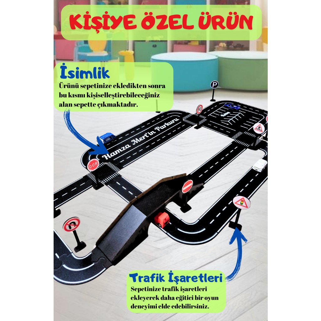 Kalides Oyuncak Araba, Araç Parkuru (Large) -Eğitici ve Eğlenceli Yol Yapım Ahşap Oyuncak - Otoban Puzzle - Large Anne Bebek Oyuncak Fiyatı