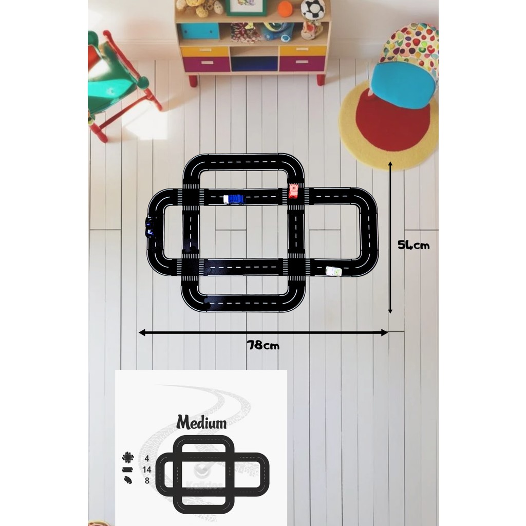 Kalides Oyuncak Araba, Araç Parkuru (Medium) -Eğitici ve Eğlenceli Yol Yapım Ahşap Oyuncak - Otoban Puzzle - Medium Anne Bebek Oyuncak Fiyatı