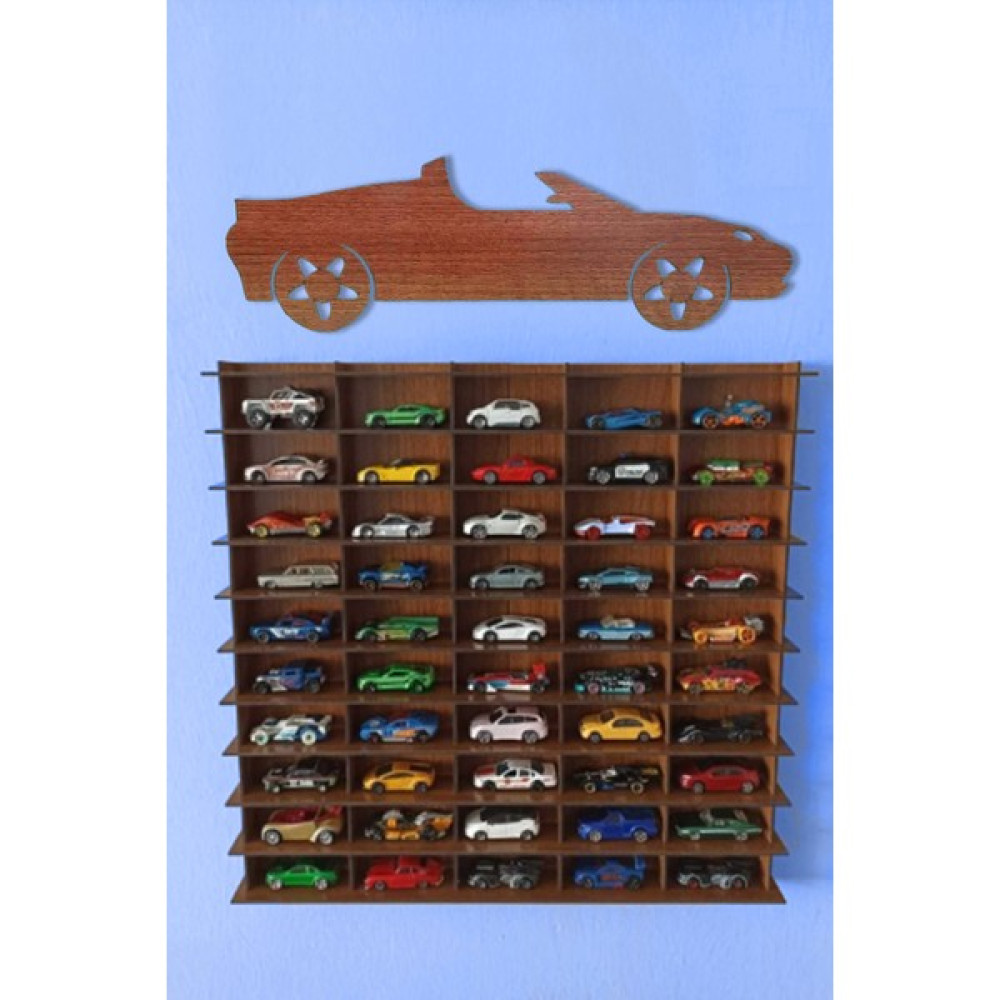 Kalides Oyuncak Araba Rafı 50'li Ceviz Rengi (Hotwheels ve Matchbox Arabaları Için Uygundur) Bebek Oyuncakları Fiyatı