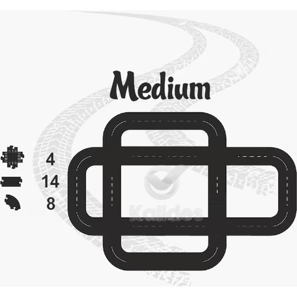 Kalides Oyuncak Araç Parkuru (Medium) -Eğitici ve Eğlenceli Yol Yapım Ahşap Oyuncak - Otoban Puzzle - Medium Eğitici Oyuncak Fiyatı