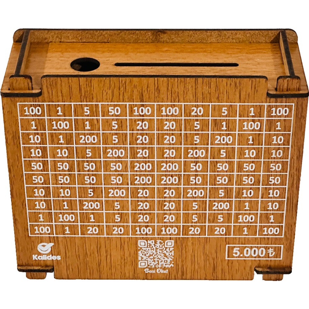 Kalides Parabox - 5.000 Tl Kumbara - Para Biriktirme Hedef Kutusu - Ceviz Rengi Kumbara Fiyatı