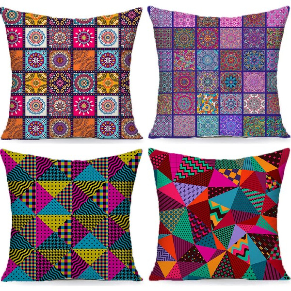 Kalina Home Patchwork Desen 4'lü Kombin Kırlent Kılıfı Kırlent / Mobilya Yastığı Fiyatı