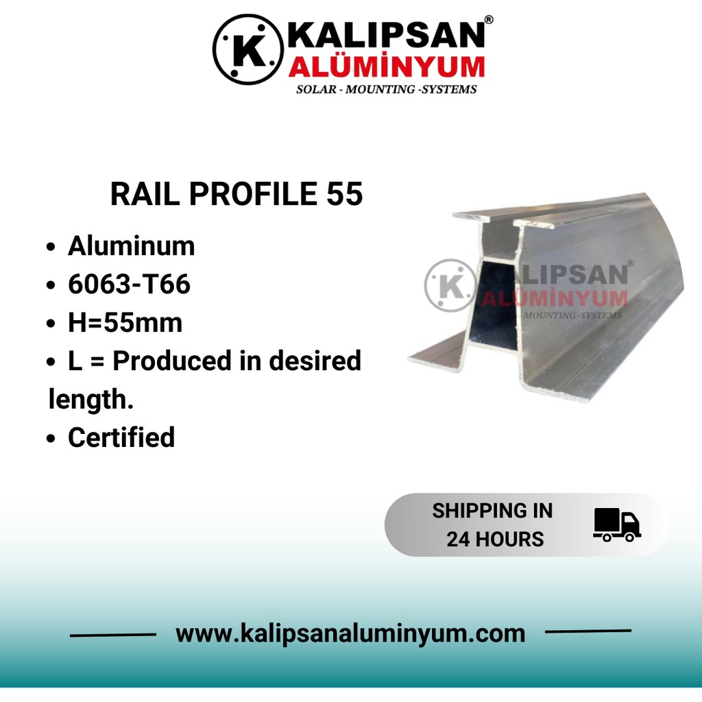 Kalıpsan 55'lik Aşık Ray Profili 2000 Mm(3 Adet) - Gri Diğer Fiyatı