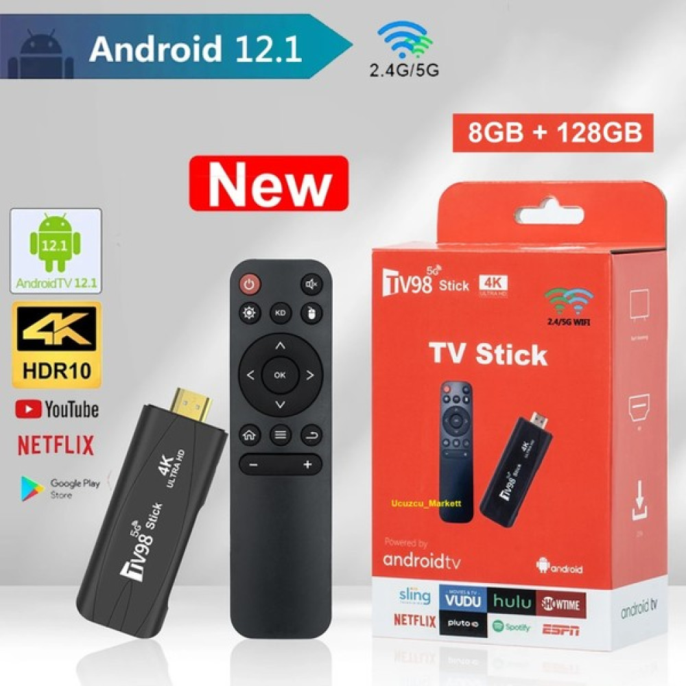 Kalite Akıllı Tv Box 8G/128G Stick (Android 12.1 + 2.4g/5g Wifi) Ev Sinema Receiverları Fiyatı