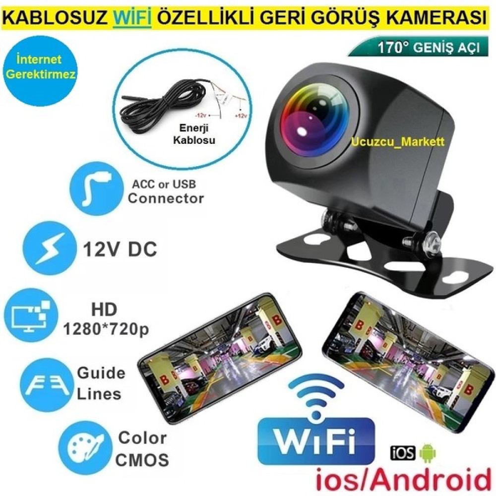 Kalite Karavan Için Kablosuz Geri Görüş Kamerası (Cep Telefon ve Tabletin Wifi Özelliği ile Kullanılır) Internet Gerektirmez Oto Görüntü Sistemleri Fiyatı
