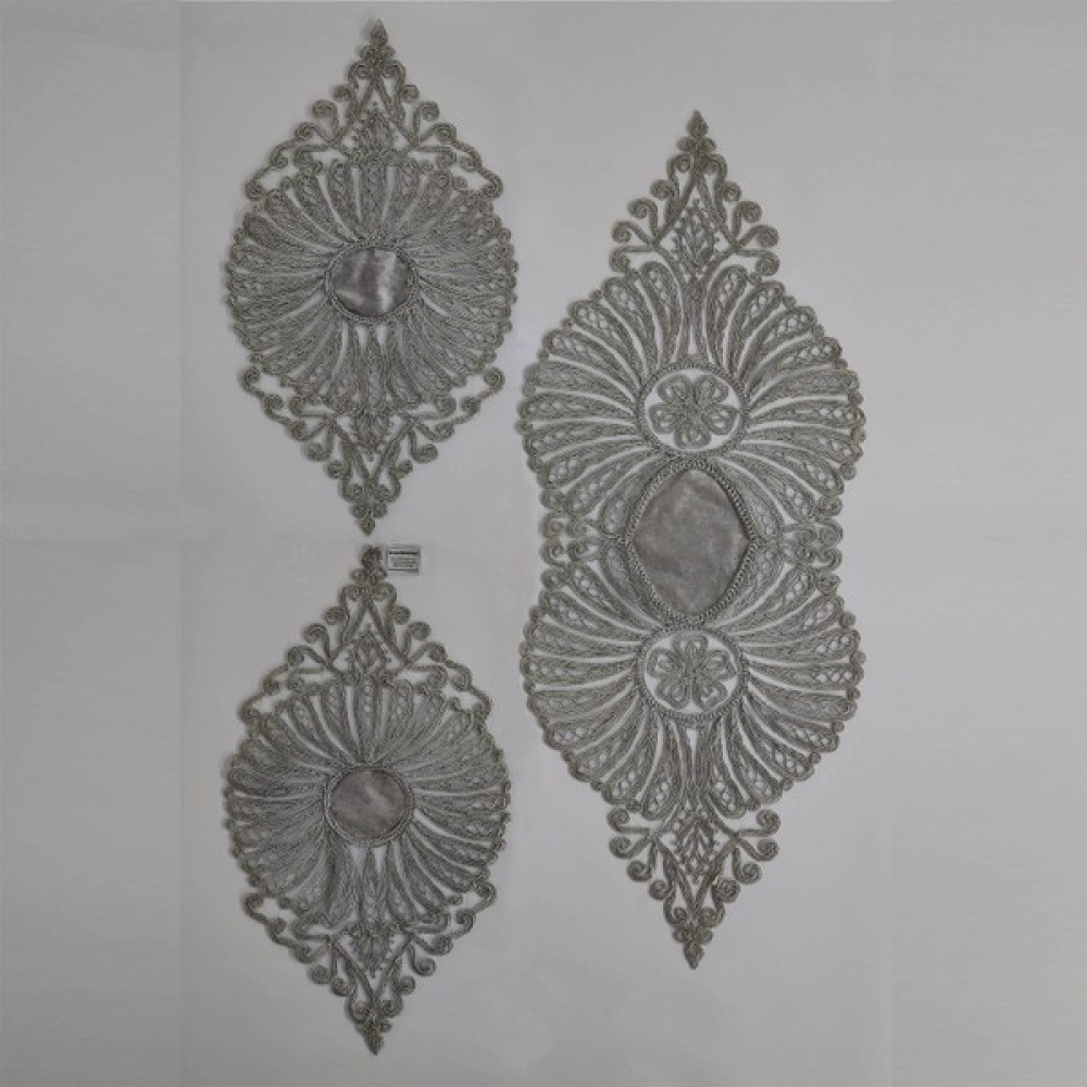 Kalite Toptan Mine Runner Takımı 3'lü Set A32353KDFG - Gri - 31 x 55 cm Masa Örtüsü Fiyatı