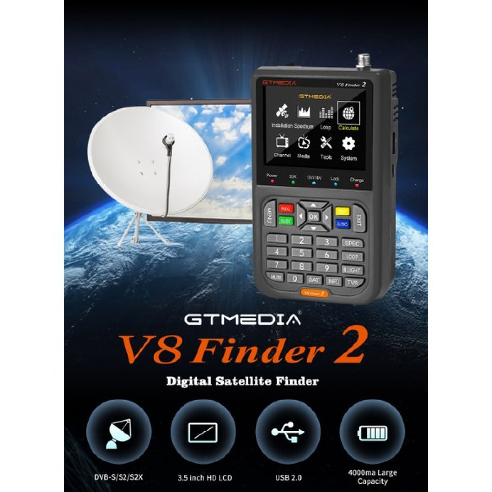 Kalite Uydu Yön Bulucu Gtmedia V8 Finder 2 (Canlı Görüntü Izleme+Şarjlı+Taşıma Çantalı) Uydu Alıcısı Aksesuarları Fiyatı