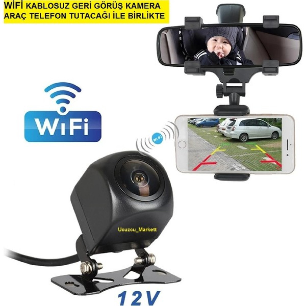 Kalite Wifi Kablosuz Geri Görüş Kamera + Araç Telefon Tutacağı Ile Birlikte Oto Görüntü Sistemleri Fiyatı