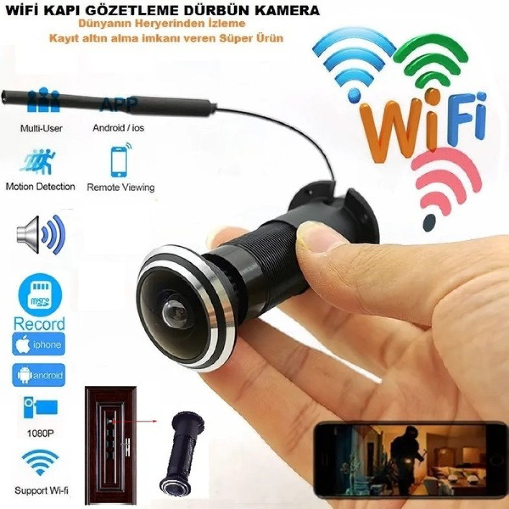 Kalite Wifi Kapı Gözetleme Deliği Güvelik Kamerası (Dünyanın Her Yerinden Izleme-Kayıt Altına Alma-Geniş Açı) Güvenlik Kameraları Fiyatı