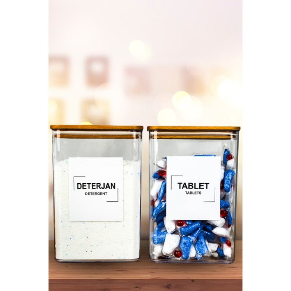 Kalitebudur34 Dekoratif Banyo Düzenleyici Ahşap Kapak Tablet ve Deterjan Saklama Kabı 2 Lt Saklama Kapları Fiyatı