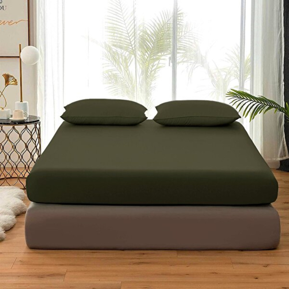 Kalitem Çarşafçı Lastikli Çarşaf Özel ve Standart Ebatlar - 120 x 200 cm - Haki Çarşaf Fiyatı