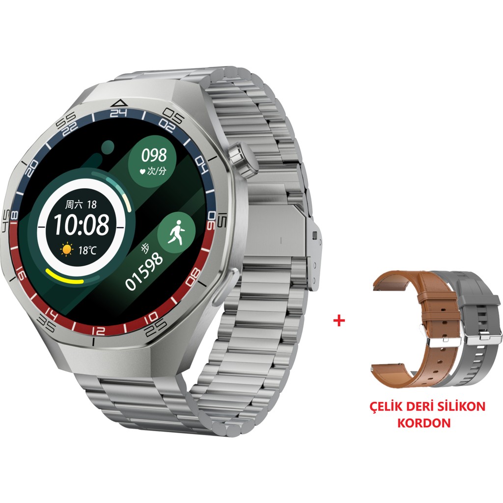 Kalobee SK40 Amoled 49 mm 3 Kordonlu Akıllı Saat - Gri Akıllı Saat Aksesuarı Fiyatı