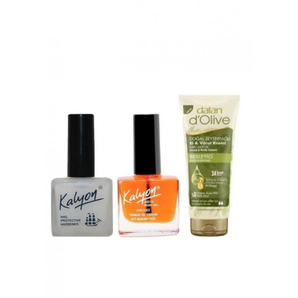 Kalyon Tirnak Sertlestirici + Kalyon Bakim Yagi + Dalan Tup Krem 20 Ml 3Lu Set Makyaj Ürünleri Fiyatı