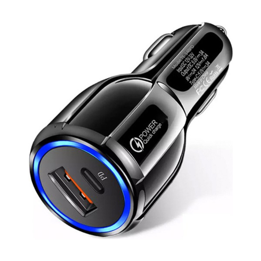 Kamardey TE-P60 USB ve Type-C Çıkışlı 30W Araç Içi Çakmaklık Hızlı Şarj Başlığı - Siyah Cep Telefonu Araç Kiti Fiyatı