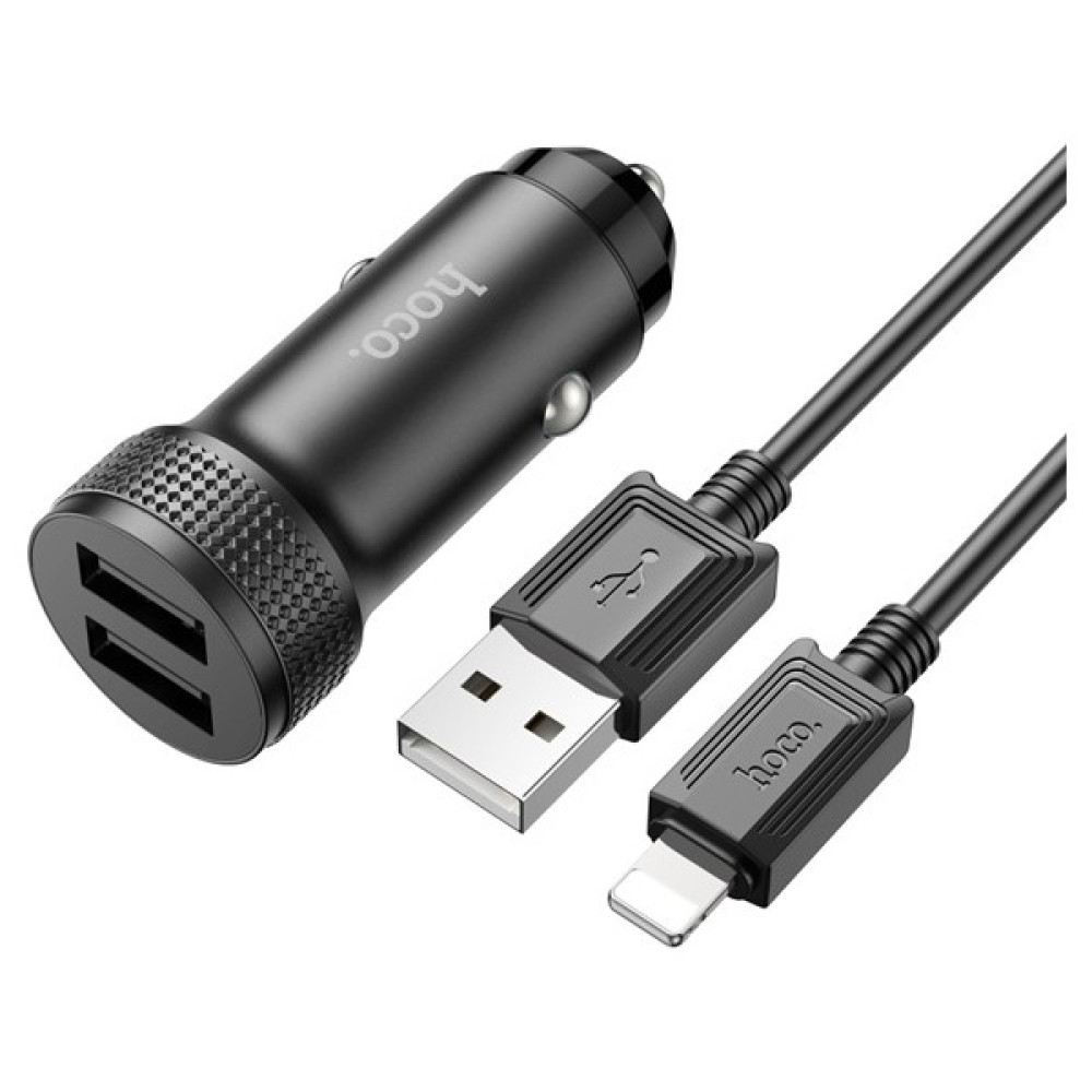 Kamardey Z49 Çift USB Girişli Araç Şarj Başlık + USB To iPhone Lightning Kablo - Siyah Cep Telefonu Araç Kiti Fiyatı