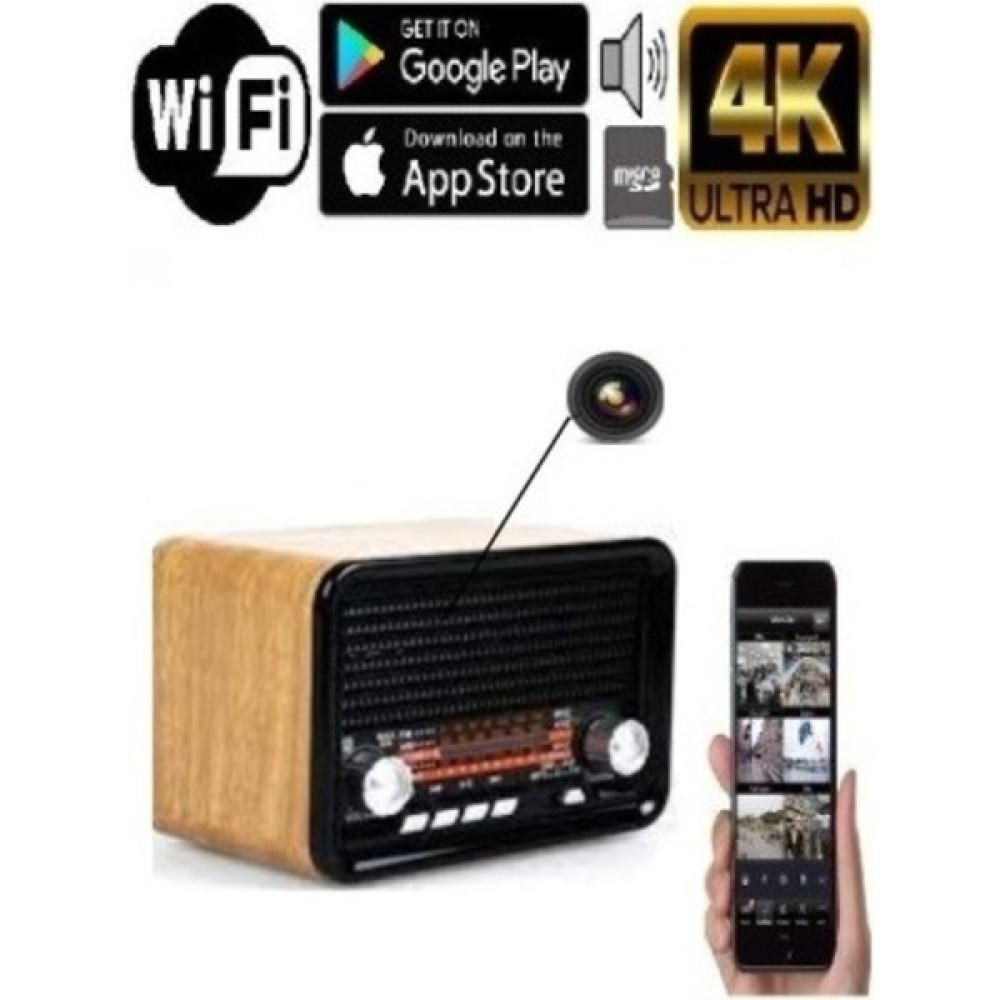 Kamera Online 4K Radyo Gizli Wifi Kamera Kesintisiz Canlı Izleme ve Kayıt - Siyah Dijital Video Kameralar Fiyatı