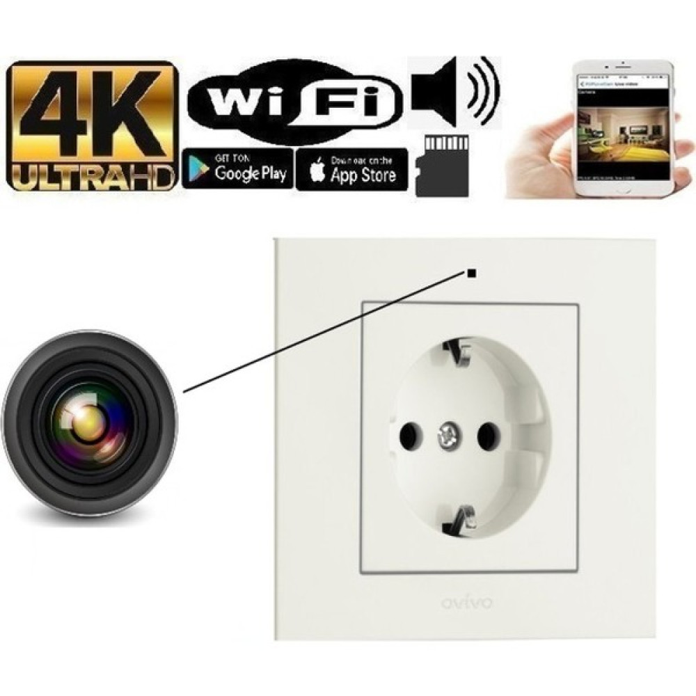 Kamera Online 4K Wifi Gizli Duvar Prizi Video Kamera 7/24 Canlı Izleme Kayıt Dijital Video Kameralar Fiyatı