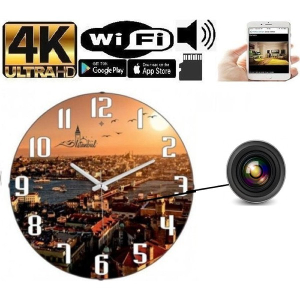 Kamera Online Duvar Saati Gizli Wifi Kamera Bakıcı Kamera Uzaktan Canlı Izleme ve Kayıt Dekoratif Saat Fiyatı