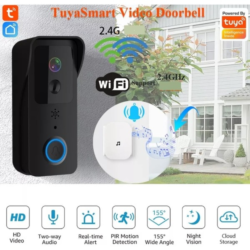 Kameralı Akıllı Kapı Zili Geniş Açı Lens Tuya Smart Akllı Yaşam Uygulaması 32 GB Sd Kart Ile Birlikte Nalburiye & Hırdavat Fiyatı