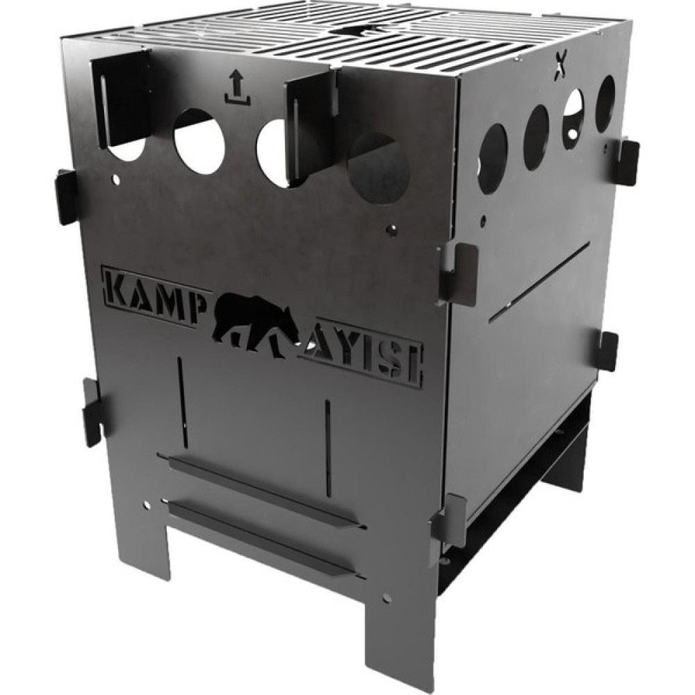 Kamp Ayısı® Pyro™ Ateş Kutusu: Portatif ve Katlanır Çok Yakıtlı Taşıma Çantalı Kamp Ocağı 2mm Galvaniz Gri Kamp Mutfağı Fiyatı