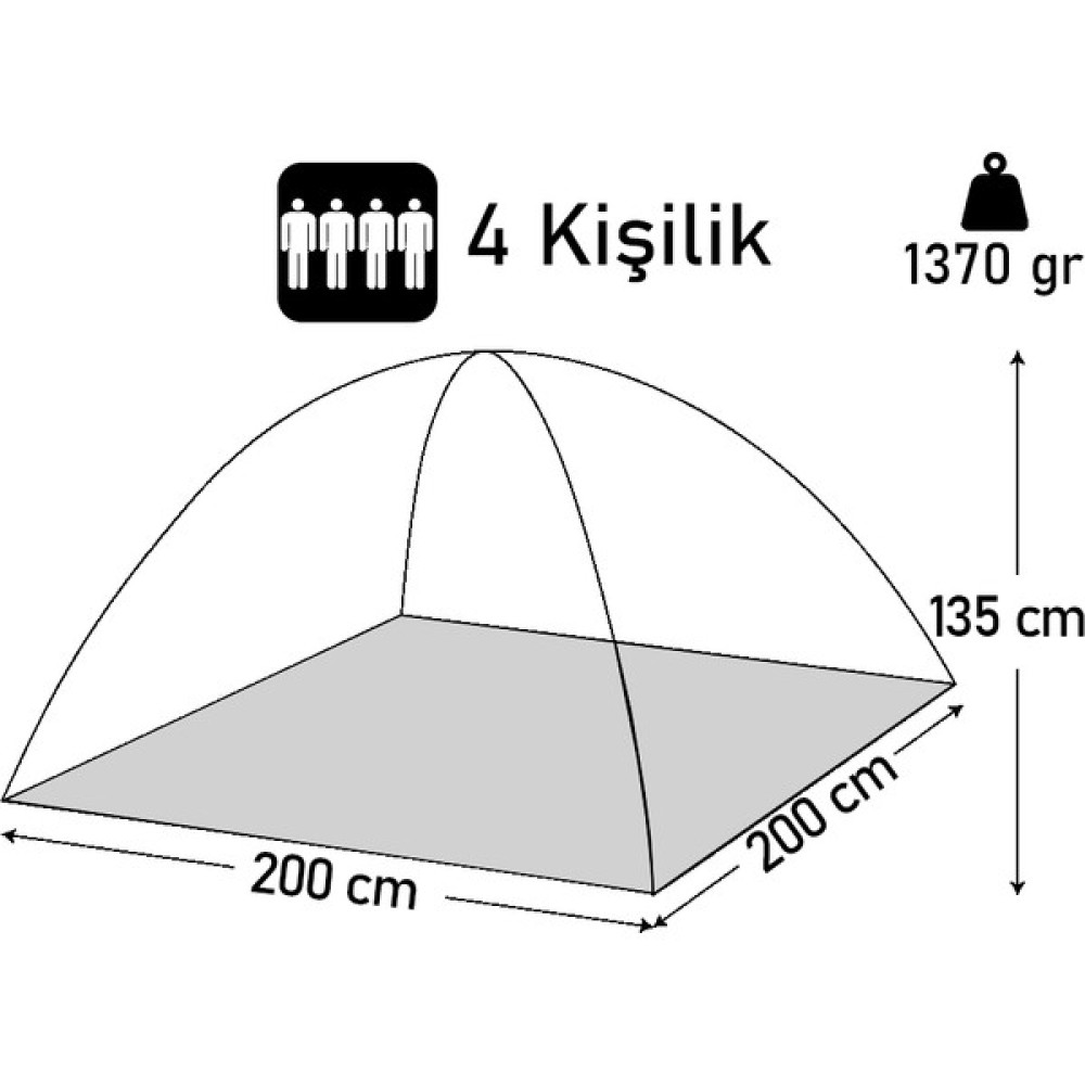 Kamp Çadırı 3-4 Kişilik (200X200X135) Çadır Fiyatı
