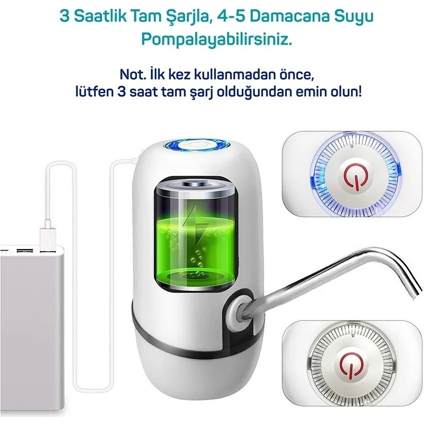 Kampta Piknikte Yazlıkta Şarjlı Damacana Otomatik Su Pompası ( Lisinya ) Diğer Fiyatı