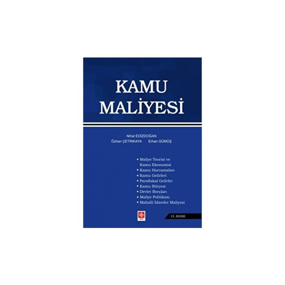 Kamu Maliyesi - Nihat Edizdoğan Muhasebe Finans Kitapları Fiyatı