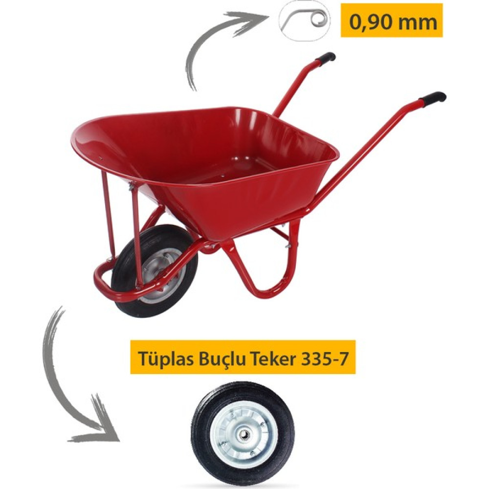 Kanat Plus Tüplas Burçlu Teker Demonte El Arabası 0.90 mm Sac Elektrikli El Aletleri Fiyatı