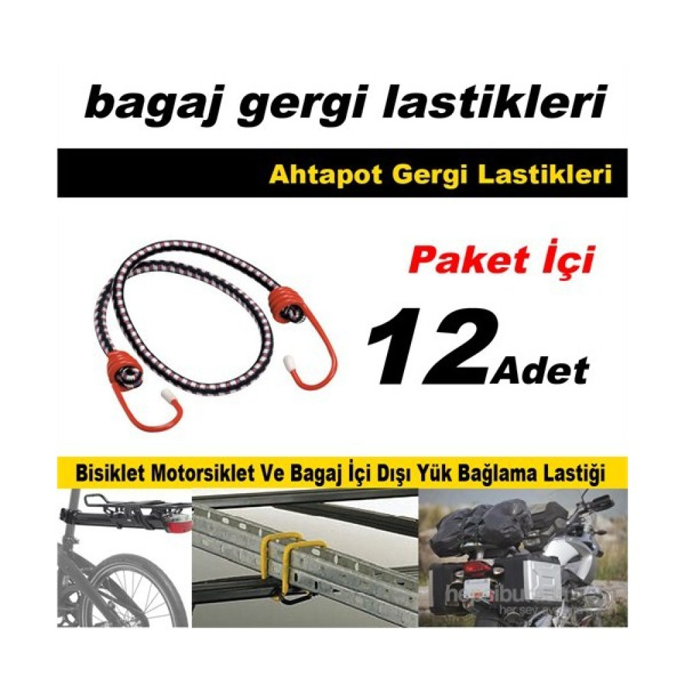Kancalı Çok Amaçlı Bagaj Yük Bağlama Lastiği 12 Adet 41184 Oto Boyaları Fiyatı